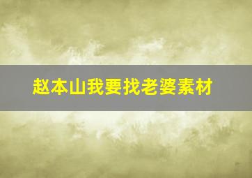 赵本山我要找老婆素材