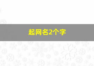 起网名2个字