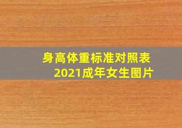 身高体重标准对照表2021成年女生图片