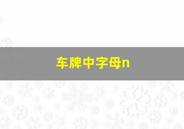 车牌中字母n