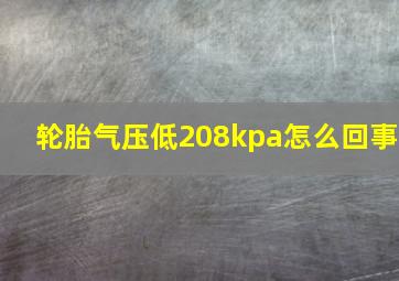 轮胎气压低208kpa怎么回事