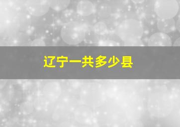 辽宁一共多少县