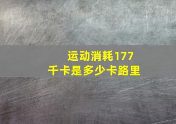 运动消耗177千卡是多少卡路里