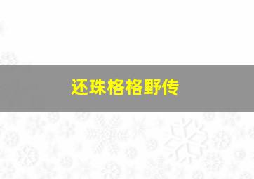 还珠格格野传