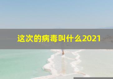 这次的病毒叫什么2021