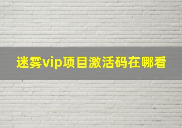 迷雾vip项目激活码在哪看