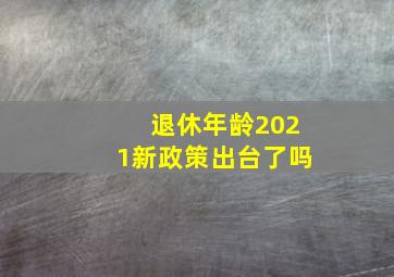 退休年龄2021新政策出台了吗