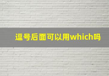 逗号后面可以用which吗