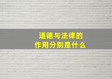 道德与法律的作用分别是什么