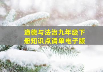 道德与法治九年级下册知识点清单电子版