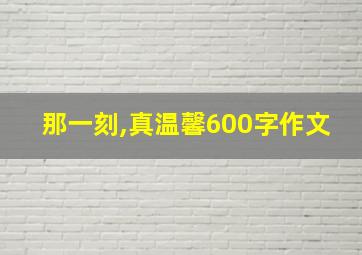 那一刻,真温馨600字作文