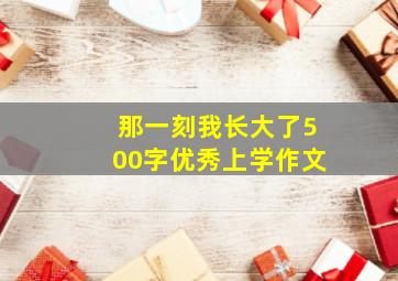 那一刻我长大了500字优秀上学作文