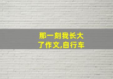 那一刻我长大了作文,自行车