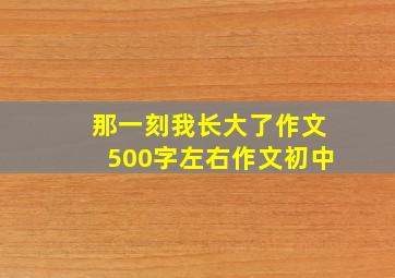 那一刻我长大了作文500字左右作文初中