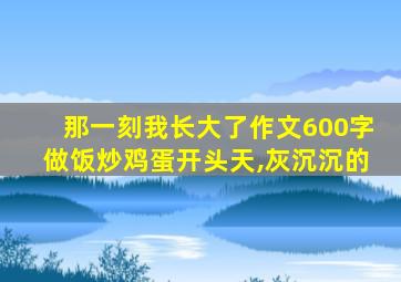 那一刻我长大了作文600字做饭炒鸡蛋开头天,灰沉沉的