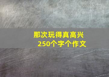 那次玩得真高兴250个字个作文