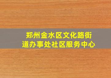 郑州金水区文化路街道办事处社区服务中心