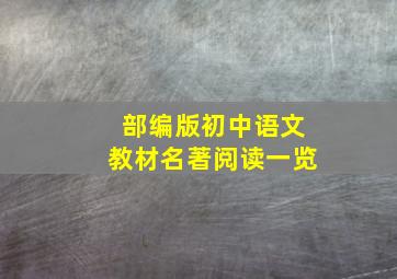 部编版初中语文教材名著阅读一览