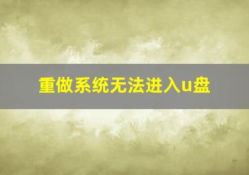 重做系统无法进入u盘