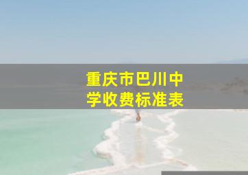 重庆市巴川中学收费标准表