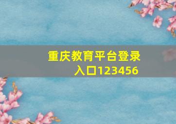 重庆教育平台登录入口123456