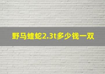 野马蝰蛇2.3t多少钱一双