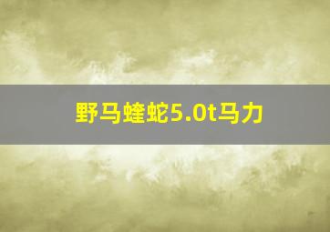 野马蝰蛇5.0t马力