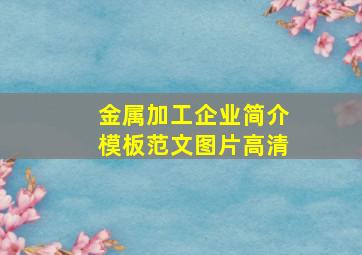 金属加工企业简介模板范文图片高清