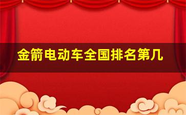 金箭电动车全国排名第几