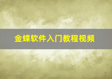 金蝶软件入门教程视频