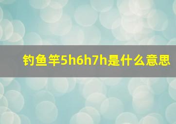 钓鱼竿5h6h7h是什么意思