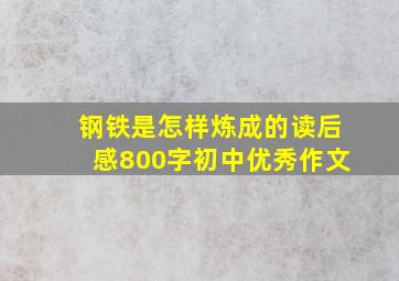 钢铁是怎样炼成的读后感800字初中优秀作文