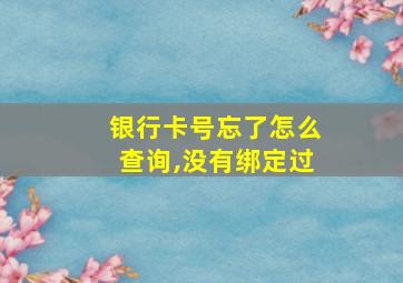 银行卡号忘了怎么查询,没有绑定过