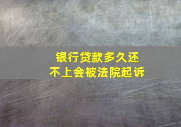 银行贷款多久还不上会被法院起诉