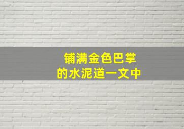 铺满金色巴掌的水泥道一文中