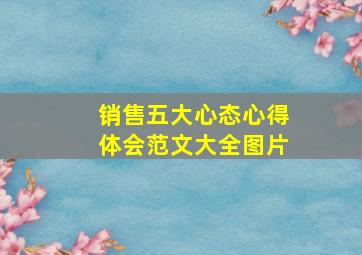 销售五大心态心得体会范文大全图片