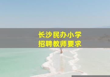 长沙民办小学招聘教师要求