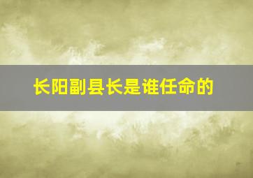 长阳副县长是谁任命的