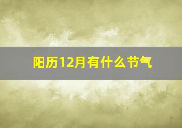 阳历12月有什么节气