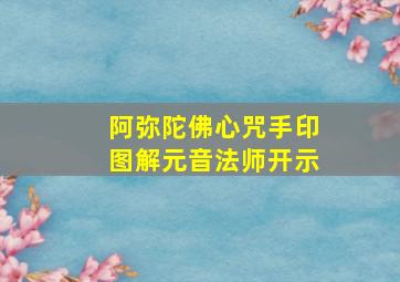 阿弥陀佛心咒手印图解元音法师开示