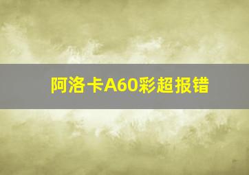 阿洛卡A60彩超报错