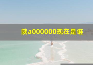 陕a000000现在是谁