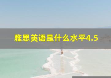 雅思英语是什么水平4.5