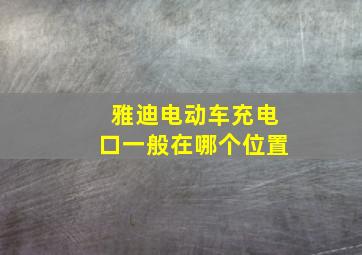 雅迪电动车充电口一般在哪个位置