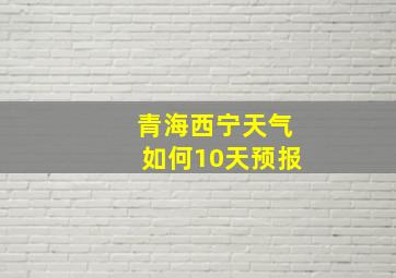 青海西宁天气如何10天预报