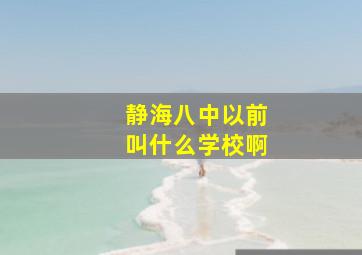 静海八中以前叫什么学校啊