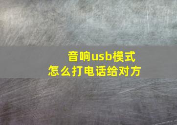 音响usb模式怎么打电话给对方