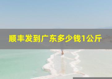 顺丰发到广东多少钱1公斤