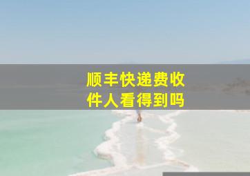 顺丰快递费收件人看得到吗