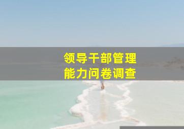 领导干部管理能力问卷调查